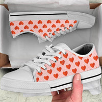 Sneakers-Love Love -Womans Low Top Canvas Sneakers, Cruise Fashion Shoes - MaWeePet- Art on Apparel