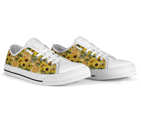 Sneakers-Sunflowers -Womans Low Top Canvas Sneakers, Cruise Fashion Shoes - MaWeePet- Art on Apparel