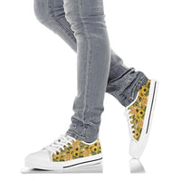 Sneakers-Sunflowers -Womans Low Top Canvas Sneakers, Cruise Fashion Shoes - MaWeePet- Art on Apparel