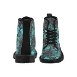 Blue Grunge -Women's Combat boots , Festival, Combat, Vintage Hippie Lace up Boots - MaWeePet- Art on Apparel