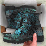 Mens Blue Grunge-  Hipster Bohemian Combat boots  Boots - MaWeePet- Art on Apparel