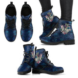 Mens Alice Painting the Roses Blue - Bohemian Combat boots  Boots - MaWeePet- Art on Apparel