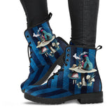 Mens Alice We're all mad here-Bohemian Hipster Doc Style Boots - MaWeePet- Art on Apparel