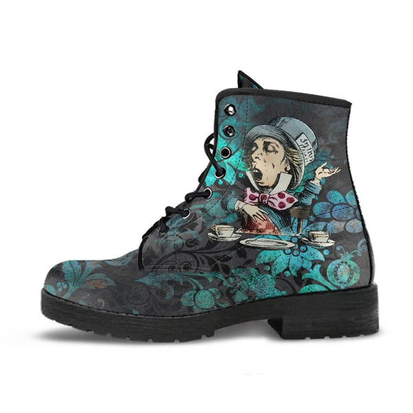 Mens Mad Hatter - Hipster Festival Bohemian Combat boots , Combat Boots - MaWeePet- Art on Apparel