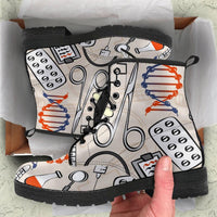 Mens Medical -Classic boots,  DR, Nurse, Dentist Hipster Combat boots  Boots - MaWeePet- Art on Apparel