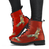 Mens Red Eagle-Lace up Festival Bohemian Combat boots  Boots - MaWeePet- Art on Apparel