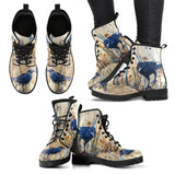 Mens Raven Crow-Lace up Festival Bohemian Combat boots  Boots - MaWeePet- Art on Apparel