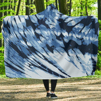 Blue Tie Dye-Hooded Blanket, Fleece Cloak, Wearable Blanket, Surf Wear, Festival Clothes, Camping Fleece - MaWeePet- Art on Apparel