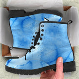 Mens Blue Watercolor - Hipster Festival Bohemian Combat boots  Boots - MaWeePet- Art on Apparel