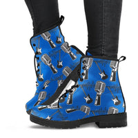 Mens Blue Microphone- Hipster Festival Bohemian Doc Style Boots - MaWeePet- Art on Apparel