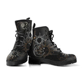 Mens Sun and Moon- Combat boots  Lace Up, Combat boots, Classic Short boots - MaWeePet- Art on Apparel