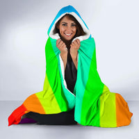 Rainbow Hooded Blanket-  Flag, Unisex, LGBTQ, Gay Pride - MaWeePet- Art on Apparel