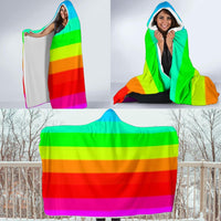 Rainbow Hooded Blanket-  Flag, Unisex, LGBTQ, Gay Pride - MaWeePet- Art on Apparel