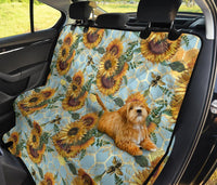 Sunflower Blue- Pet Car Seat Covers- Fits most rear seats for cars, SUV, vans or trucks. - MaWeePet- Art on Apparel