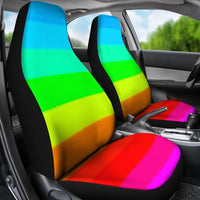 Rainbow Car Seat covers- Fits most bucket style seats,   fits most bucket seats for cars, vans or trucks. - MaWeePet- Art on Apparel