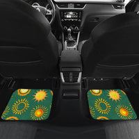 Green Suns -Set of 4 Car Floor Mats (2 large front and 2 smaller rear) - MaWeePet- Art on Apparel
