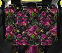 Red and Black Flora- Pet Car Seat Covers- Fits most rear seats for cars, SUV, vans or trucks. - MaWeePet- Art on Apparel