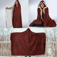 Red Webs-Hooded Blanket, Wearable Blanket, Cosy Fleece, Surf Wear, Festival Clothes, Camping Fleece - MaWeePet- Art on Apparel
