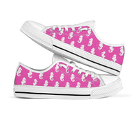 Sneakers-Seahorses Pink- Sneakers, Canvas shoes, Casual shoes, Chuck style shoes, Joggers, Sport shoes, - MaWeePet- Art on Apparel