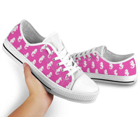Sneakers-Seahorses Pink- Sneakers, Canvas shoes, Casual shoes, Chuck style shoes, Joggers, Sport shoes, - MaWeePet- Art on Apparel