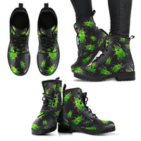 Mens Green Bugs- Hipster Festival Bohemian Combat boots  Boots - MaWeePet- Art on Apparel