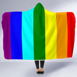 Rainbow Hooded Blanket- Rainbow Flag Unisex Pride, LGBTQ, Gay Pride - MaWeePet- Art on Apparel