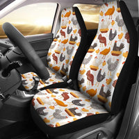 Chicken Yard, Car Seat covers, 2 in pack, stretch to fit most bucket seats - MaWeePet- Art on Apparel