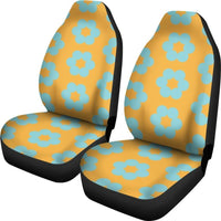 Blue flower, Car Seat covers, 2 in pack, stretch to fit most bucket seats - MaWeePet- Art on Apparel