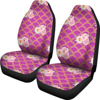Pink white flower - Fits most bucket style seats,  fits most bucket seats for cars, vans or trucks. - MaWeePet- Art on Apparel