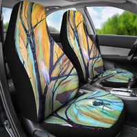 Yellow Bird Car Seat Covers,  Seat Protector, Car Accessory, Front Seat Covers, for cars, vans or trucks. - MaWeePet- Art on Apparel