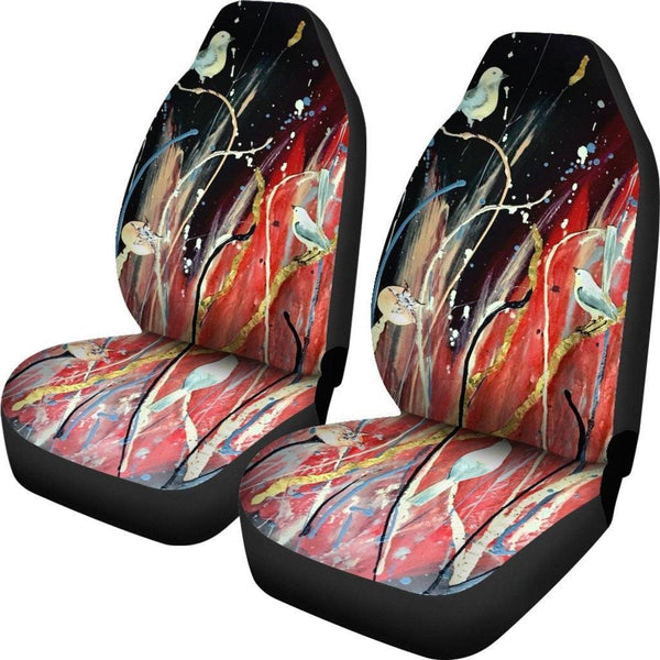 Red Bird Car Seat Covers,   Seat Protector, Car Accessory, Front Seat Covers, for cars, vans or trucks. - MaWeePet- Art on Apparel