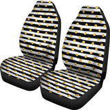 Black and white stripe- Fits most bucket style seats,   fits most bucket seats for cars, vans or trucks. - MaWeePet- Art on Apparel