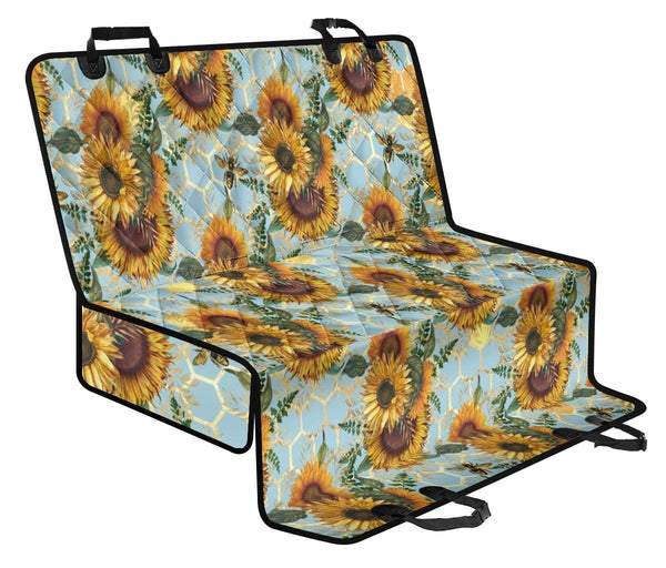 Sunflower Blue- Pet Car Seat Covers- Fits most rear seats for cars, SUV, vans or trucks. - MaWeePet- Art on Apparel