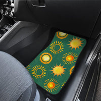 Green Suns -Set of 4 Car Floor Mats (2 large front and 2 smaller rear) - MaWeePet- Art on Apparel