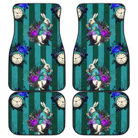 Alice Rabbit -Set of 4 Car Floor Mats (2 large front and 2 smaller rear) - MaWeePet- Art on Apparel