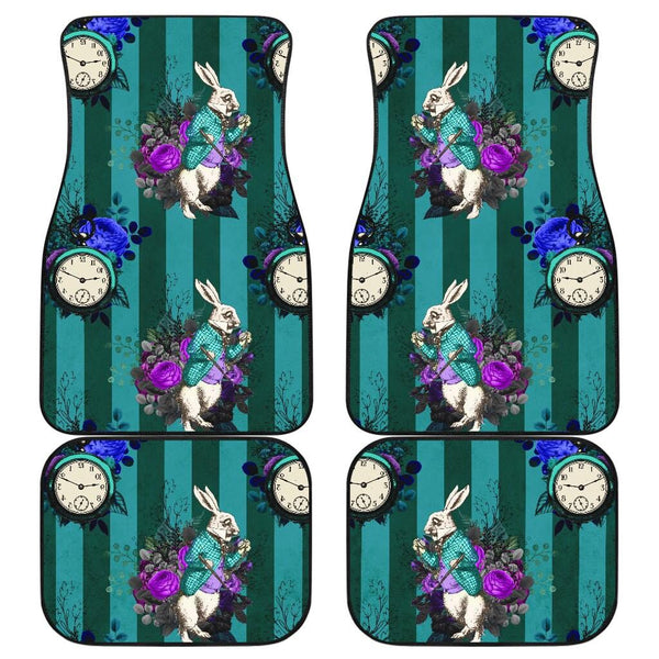 Alice Rabbit -Set of 4 Car Floor Mats (2 large front and 2 smaller rear) - MaWeePet- Art on Apparel