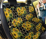 Sunflower Bee Pet Car Seat Covers- Fits most rear seats for cars, SUV, vans or trucks. - MaWeePet- Art on Apparel