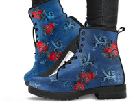 Dragon Rose -Womans Lace up Ankle, Bohemian Combat boots,  Boots Classic Boots - MaWeePet- Art on Apparel