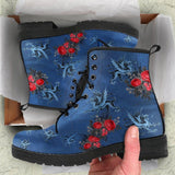 Dragon Rose -Womans Lace up Ankle, Bohemian Combat boots,  Boots Classic Boots - MaWeePet- Art on Apparel