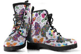 Colourful Butterfly -Women's Boots, Boho, Combat Shoes, Hippie Boots - MaWeePet- Art on Apparel