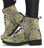 Vintage Paisley -Women's Combat boots,  Festival Combat, Hippie Boots vegan Leather - MaWeePet- Art on Apparel