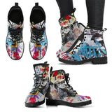 Torn Posters Street Art-Women's Combat boots,  Festival Combat, Hippie Boots - MaWeePet- Art on Apparel