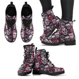 Skull Lovers - Classic combat boots Style Festival Combat, Hippie Boots vegan Leather - MaWeePet- Art on Apparel