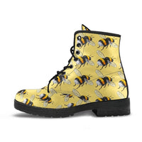 Buzzy Bees Pale yellow-Combat boots, Festival Combat, Boho Hippie Boots - MaWeePet- Art on Apparel