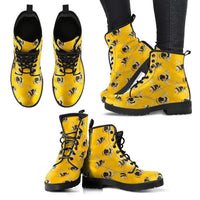 Buzzy Bees- Combat boots, , Combat, Boots Lace up, Classic Short boots - MaWeePet- Art on Apparel