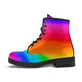 Rainbow Pride 3- Lgbtq -Women's Combat boots,  Festival, Hippie Lace up Boots Lace up, Classic Short boots - MaWeePet- Art on Apparel