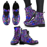 Classic boots, combat boots, Lace up, Festival hippy boots-Alice Cheshire Cat - MaWeePet- Art on Apparel
