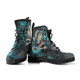 Alice's Mad Hatter  -Classic boots, combat boots, Lace up, Festival hippy boots - MaWeePet- Art on Apparel