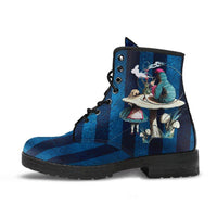 Alice We're all mad here -Womans Bohemian Hipster Combat boots,  Boots Lace up, Classic Short boots - MaWeePet- Art on Apparel