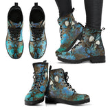 Grunge Mushies  -Womans Lace up Ankle, Bohemian Combat boots,  Lace up, Classic Short boots - MaWeePet- Art on Apparel